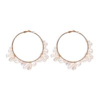 Boucles D&#39;oreilles En Alliage De Cercle De Mode Exagéré De Perles Tissées Pour Femmes Vente Chaude main image 6