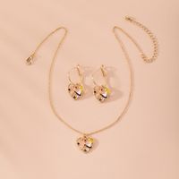 Fashion Exaggerated Ethnic Portrait Style Metal Stitching Combination Alloy Necklace Earrings Set Wholesale main image 4