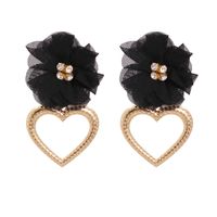 Fashion Exaggerated Heart-shaped Alloy Brand Women's Flower Earrings sku image 3