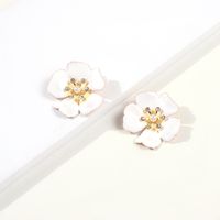 Alloy Diamond Flower Sweet Earrings For Women Hot-saling Wholesale main image 5