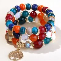 Trend Simple Metal Tree Of Life Candy Beads Multi-layer Fashion Bracelet main image 1