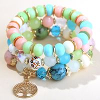 Trend Simple Metal Tree Of Life Candy Beads Multi-layer Fashion Bracelet main image 6