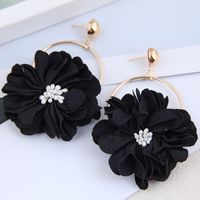 Fashion Concise Layered Petals Exaggerated Alloy Earrings For Women main image 3