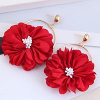 Fashion Concise Layered Petals Exaggerated Alloy Earrings For Women main image 6