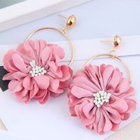 Fashion Concise Layered Petals Exaggerated Alloy Earrings For Women sku image 5