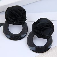 Fashion Wild Rose Concise Circle Acrylic Earrings For Women Wholesale main image 3
