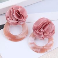 Fashion Wild Rose Concise Circle Acrylic Earrings For Women Wholesale main image 5