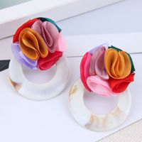 Fashion Wild Rose Concise Circle Acrylic Earrings For Women Wholesale main image 6