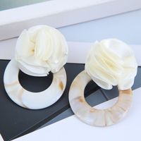 Fashion Wild Rose Concise Circle Acrylic Earrings For Women Wholesale main image 7