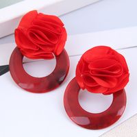 Fashion Wild Rose Concise Circle Acrylic Earrings For Women Wholesale sku image 3