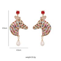 Fashion Exaggerated Stripes Color Diamond Fashion Water Drop Pearl Alloy Earrings For Women main image 6