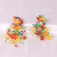 Hand-woven Flower Tassel Exaggerated Small Flower Fashion Wild Women's Earrings main image 3