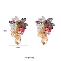 Knitted Glass Crystal Flower Tassel Exaggerated Flower Women's Fashion Earrings main image 5