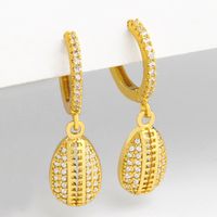 Fashion New Simple Butterfly Shell Diamond Copper Earrings For Women main image 4