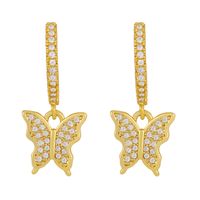 Fashion New Simple Butterfly Shell Diamond Copper Earrings For Women main image 5