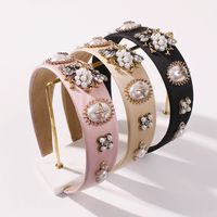 Fashion Bee Pearl Wide-edge Diamond Headband For Women Wholesale main image 2