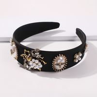 Fashion Bee Pearl Wide-edge Diamond Headband For Women Wholesale main image 4