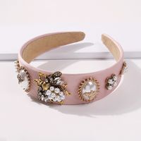 Fashion Bee Pearl Wide-edge Diamond Headband For Women Wholesale main image 5