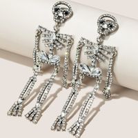 Halloween Skull Full Of Diamond Exaggerated Trend Alloy Earrings Wholesale main image 4