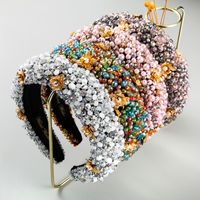 New Retro Dinner Fashion Baroque Gemstone Beaded Boutique Women's Flowers Wild Headband main image 5