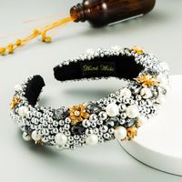 Nueva Cena Retro Moda Barroco Con Cuentas De Piedras Preciosas Boutique De Flores Para Mujer Diadema Salvaje main image 4