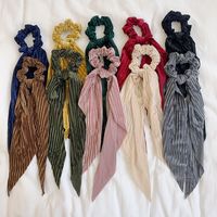 Simple Solid Color Fabric Bow Hair Tie Retro Ponytail Hair Scrunchies Wholesale main image 1