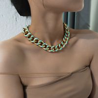 Collar De Clavícula De Fantasía Geométrica De Cadena De Aluminio Simple Retro De Moda Para Mujer main image 3