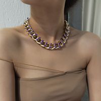 Collar De Clavícula De Fantasía Geométrica De Cadena De Aluminio Simple Retro De Moda Para Mujer main image 4
