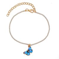 New Gradient Butterfly Simple Color Couple Alloy Clavicle Chain Necklace main image 4