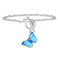 New Gradient Butterfly Simple Color Couple Alloy Clavicle Chain Necklace main image 5