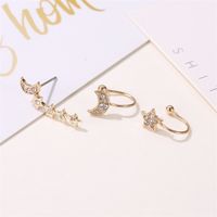 Studded With Diamonds Stars And Moon Women's 3-piece Trend Alloy Earrings main image 4