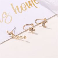 Studded With Diamonds Stars And Moon Women's 3-piece Trend Alloy Earrings main image 5
