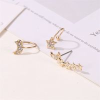 Studded With Diamonds Stars And Moon Women's 3-piece Trend Alloy Earrings main image 6