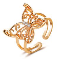 New Exaggerated Hollow Butterfly  Fashion Open Ring Wholesale main image 1