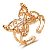 Nuevo Anillo Abierto Exagerado De La Moda De La Mariposa Hueca Al Por Mayor main image 2