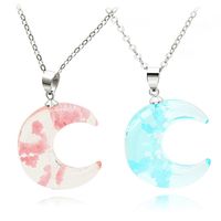 New Moon Crescent Sky White Cloud Resin Pendant Luminous Blue Sky Cloud Necklace Accessories main image 2