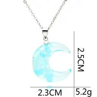 New Moon Crescent Sky White Cloud Resin Pendant Luminous Blue Sky Cloud Necklace Accessories main image 6