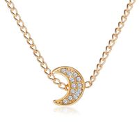 New Moon Simple Micro Diamond Moon Ladies Wild Alloy Clavicle Chain Pendant Necklace Accessories main image 1
