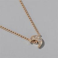 New Moon Simple Micro Diamond Moon Ladies Wild Alloy Clavicle Chain Pendant Necklace Accessories main image 5