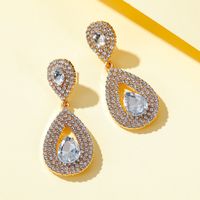 Fashion Water Droplets Plating Alloy Artificial Gemstones Earrings main image 5