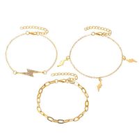 Nouveau Bracelet À La Mode Pour Femmes À La Mode Avec Des Éclairs Cloutés De Diamants 3 Pièces main image 1