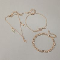 Nouveau Bracelet À La Mode Pour Femmes À La Mode Avec Des Éclairs Cloutés De Diamants 3 Pièces main image 5