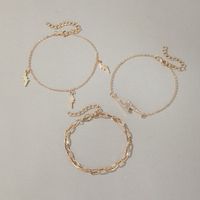 Nouveau Bracelet À La Mode Pour Femmes À La Mode Avec Des Éclairs Cloutés De Diamants 3 Pièces main image 6