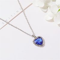 New Classic Ocean Heart  Titanic Crystal Gem Love-shaped Necklace Clavicle Chain main image 4