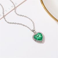 New Classic Ocean Heart  Titanic Crystal Gem Love-shaped Necklace Clavicle Chain main image 5