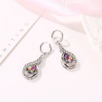 New Colorful Drop Pendant Diamond-studded Colorful Zircon Ear Buckle Earrings Wholesale main image 5