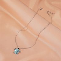 New Ocean Wind Simple Cute Diamond Turtle Alloy Pendant Clavicle Chain Necklace main image 5