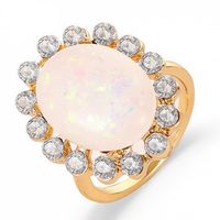 New Exaggerated Sunflower Ring Baroque Opal Stone Index Finger Ring Wholesale main image 1