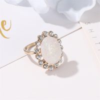 New Exaggerated Sunflower Ring Baroque Opal Stone Index Finger Ring Wholesale main image 4