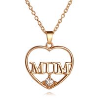 New Mother's Day Gifts For Mum Hollow Diamond Love-shaped Alloy Necklace Accessories main image 1